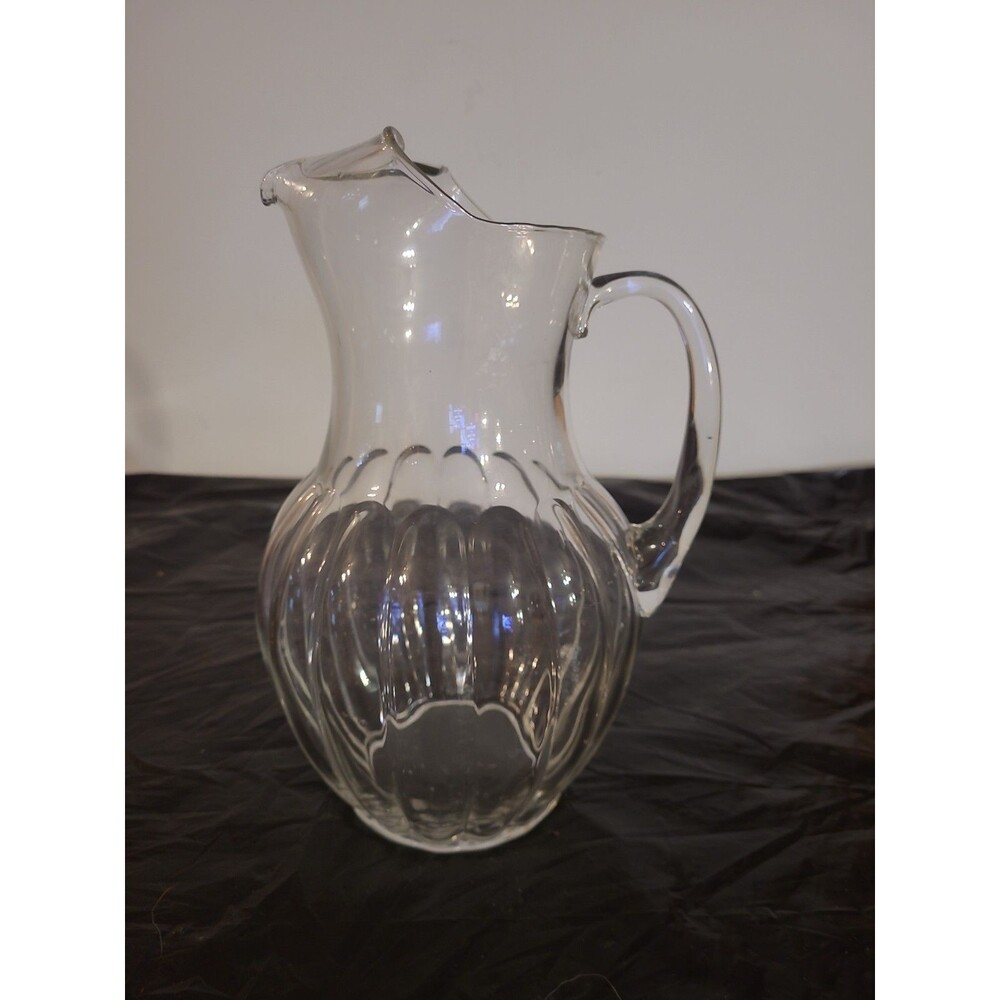 Clear Crystal Pitcher with Ribbed Design Juice Punch Sangria